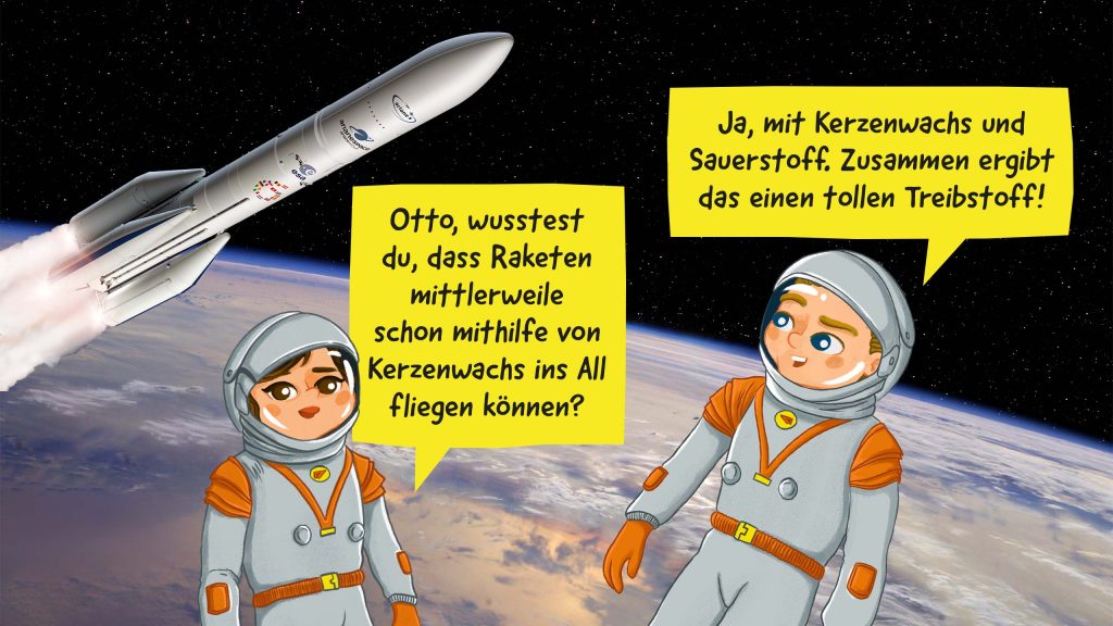 Wie startet eine Rakete ins Weltall_Antrieb Kerzenwachs